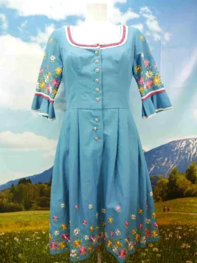 Huber Dirndl herrlich 60er Jahre süßes Vintage Borte Dirndl ohne Schürze Gr.42